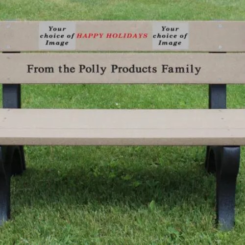 View Holiday Bench 4' Weathered Happy Holidays (HB4HO-BK/WW)