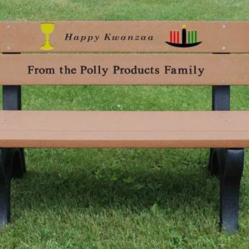 View Holiday Bench 4' Cedar Happy Kwanzaa (HB4KW-BK/CD)