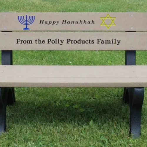 View Holiday Bench 4' Weathered Happy Hanukkah (HB4HK-BK/WW)
