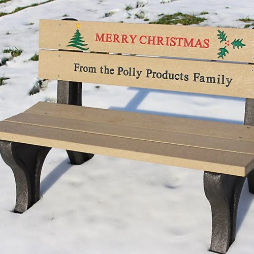 View Holiday Bench 4' Weathered Merry Christmas (HB4MC-BK/WW)