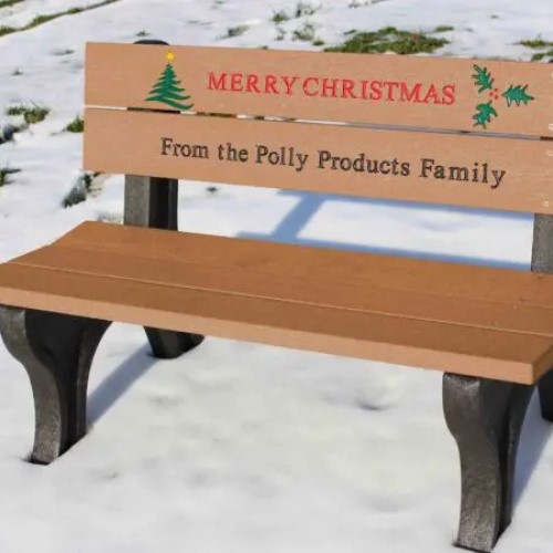 View Holiday Bench 4' Cedar Merry Christmas (HB4MC-BK/CD)