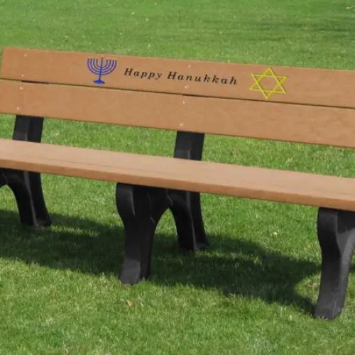 View Holiday Bench 6' Cedar Happy Hanukkah (HB6HK-BK/CD)