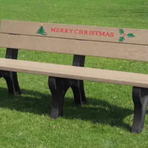 View Holiday Bench 6' Weathered Merry Christmas (HB6MC-BK/WW)