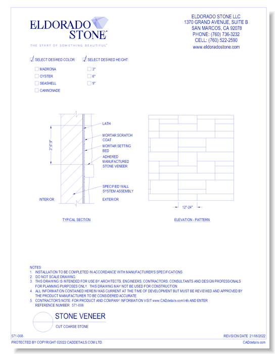 Stone Veneer: Cut Coarse Stone