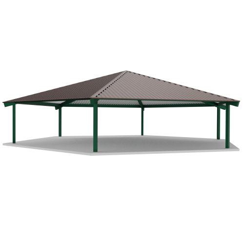 CAD Drawings BIM Models RCP Shelters, Inc. Tube Steel Hexagon: TS-HEX48-04