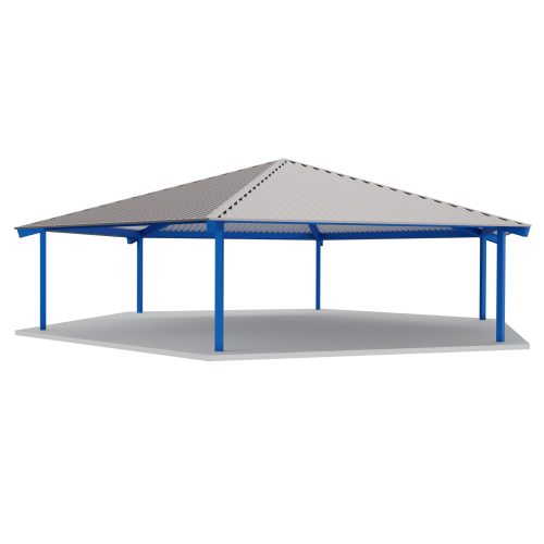CAD Drawings BIM Models RCP Shelters, Inc. Tube Steel Hexagon: TS-HEX42-04