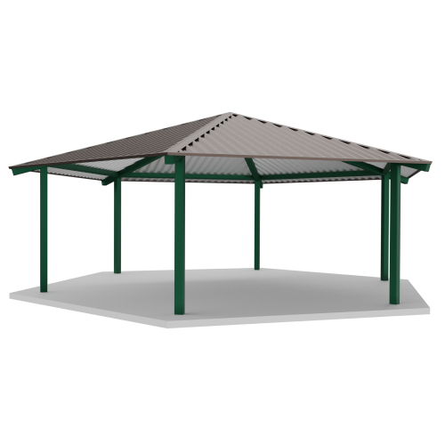 CAD Drawings BIM Models RCP Shelters, Inc. Tube Steel Hexagon: TS-HEX28-04