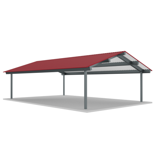 CAD Drawings BIM Models RCP Shelters, Inc. Tube Steel Gable: TS-G2436-04