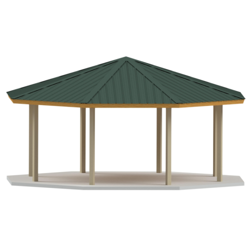 CAD Drawings RCP Shelters, Inc. Laminated Wood Octagon: LW-OCT24-04