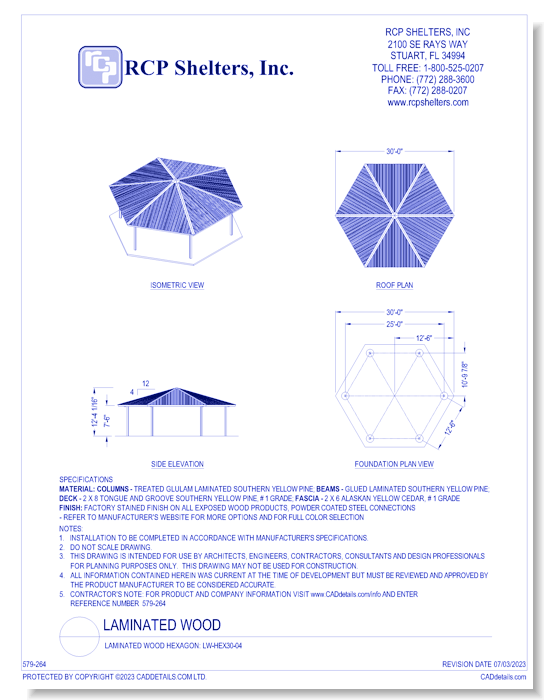 Laminated Wood Hexagon: LW-HEX30-04