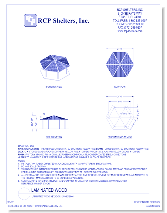 Laminated Wood Hexagon: LW-HEX24-04
