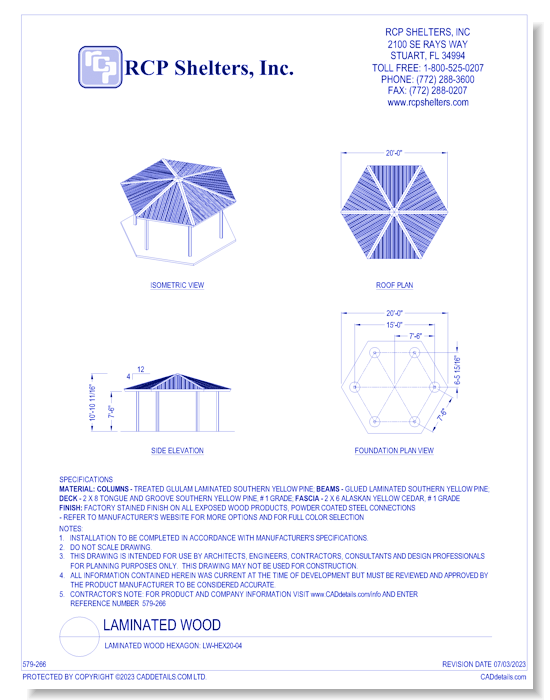 Laminated Wood Hexagon: LW-HEX20-04