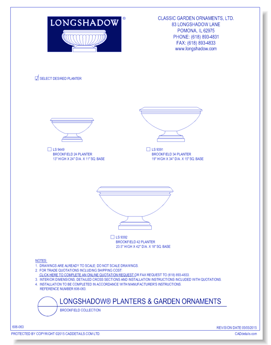 Brookfield Collection (13 - 23.5 Inch High)