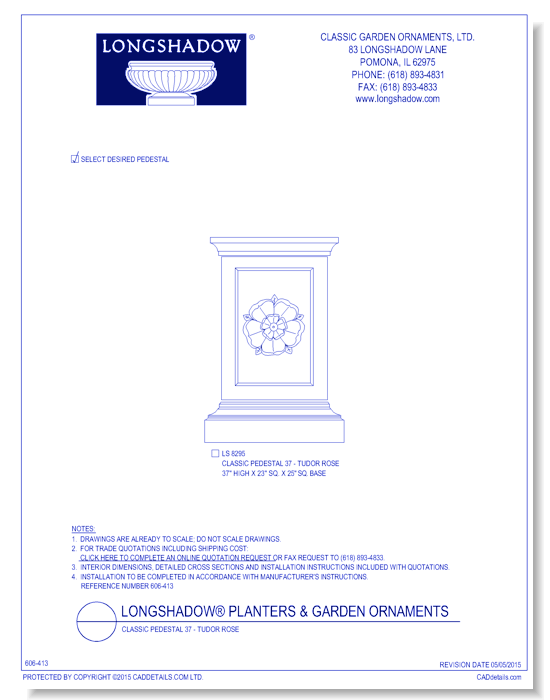 Classic Pedestal 37 - Tudor Rose