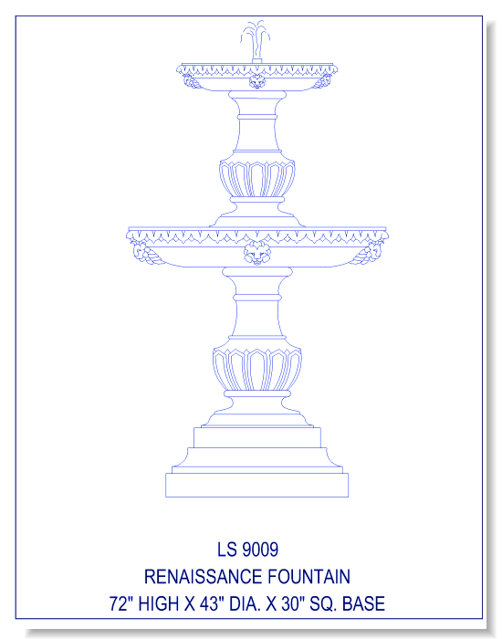 Renaissance Fountain, Square Base