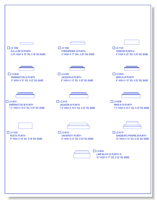 Plinths (2.25 - 10 Inch High)