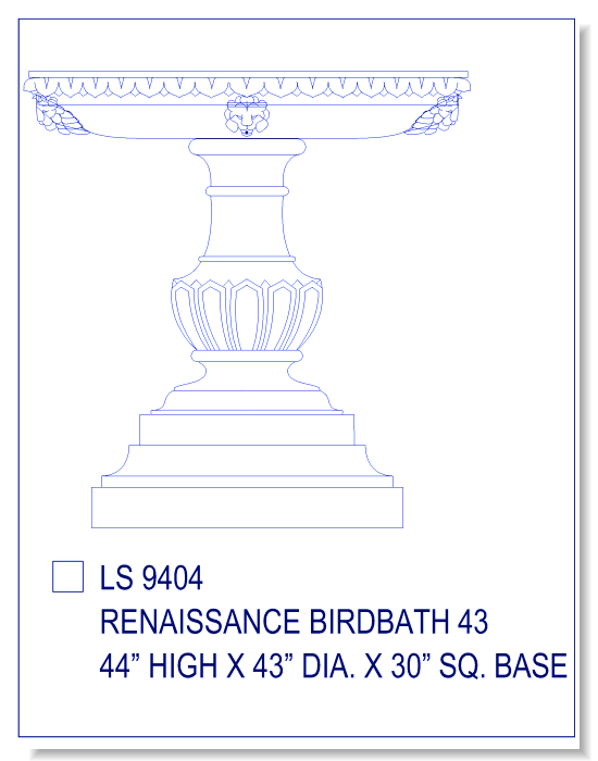 Renaissance Birdbath Collection