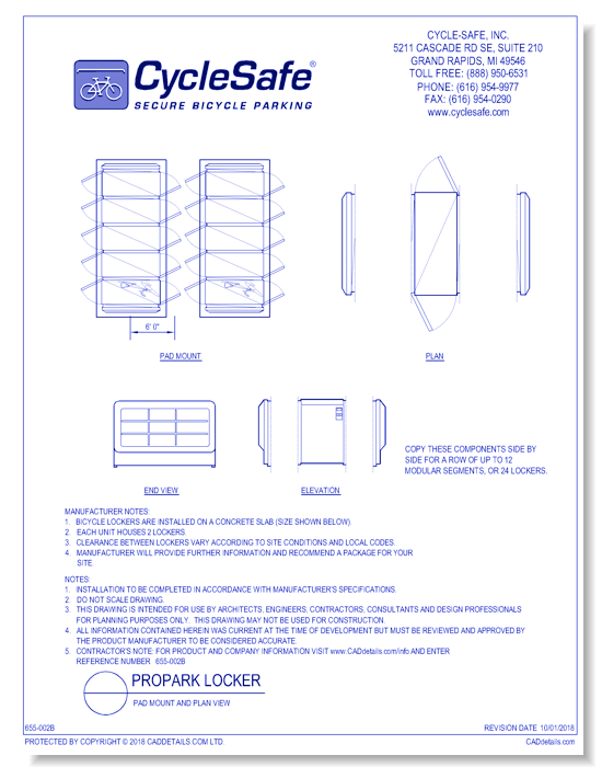 ProPark Locker - Pad Mount & Plan View