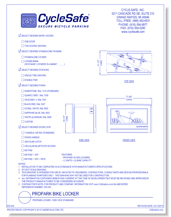 ProPark Locker - Side View Standard