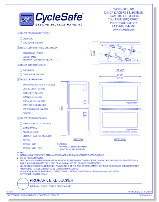 ProPark Locker - Double Tier Standard