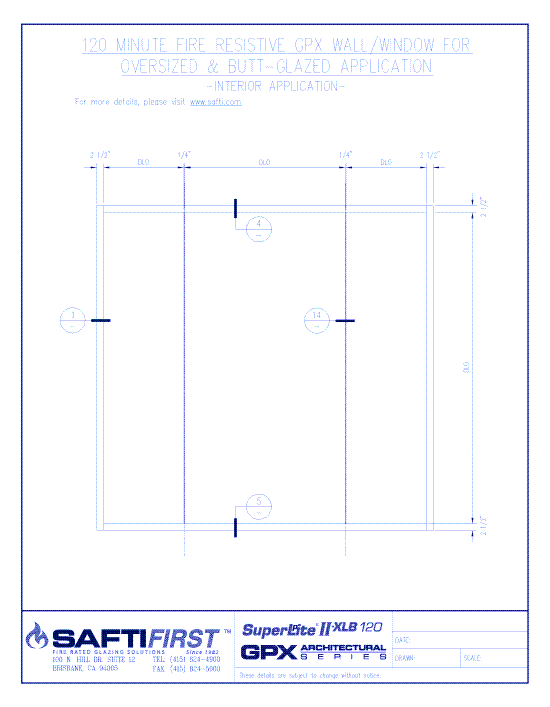 GPX Architectural Series: 60-120 Minute Fire Resistive Wall for Oversized and Butt-Glazed Applications – Interior