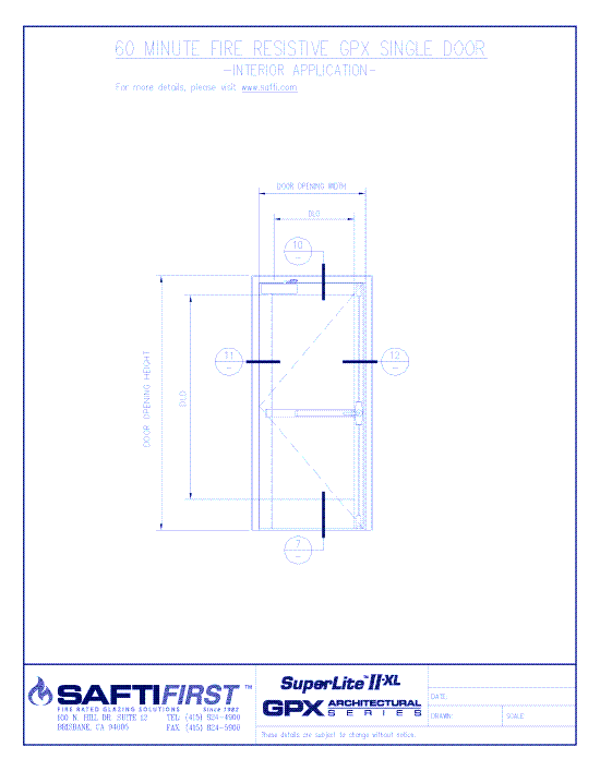 GPX Architectural Series: 60 Minute Fire Resistive Single Door – Interior