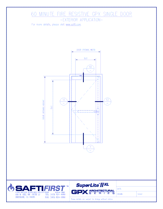 GPX Architectural Series: 60 Minute Fire Resistive Single Door – Exterior