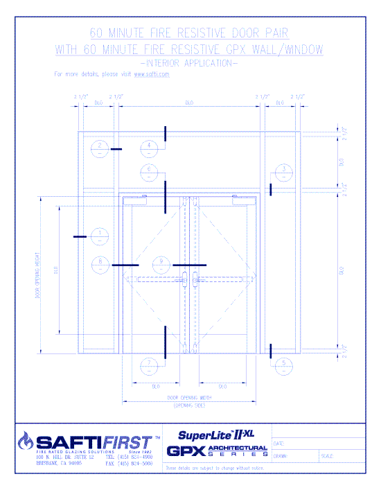 GPX Architectural Series: 60 Minute Fire Resistive Wall with 60 Minute Door Pair – Interior
