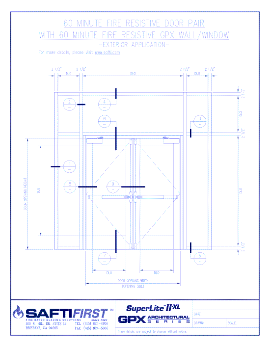 GPX Architectural Series: 60 Minute Fire Resistive Wall with 60 Minute Door Pair – Exterior