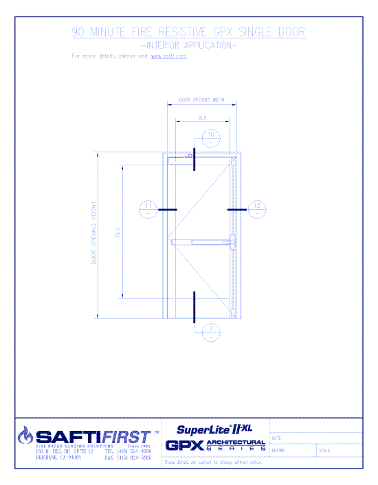 GPX Architectural Series: 90 Minute Fire Resistive Single Door – Interior