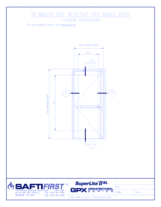GPX Architectural Series: 90 Minute Fire Resistive Single Door – Exterior