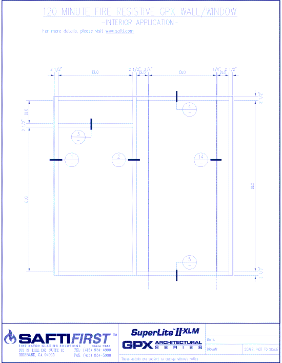 GPX Architectural Series: 120 Minute Fire Resistive Wall with Butt-Glazed Option – Interior