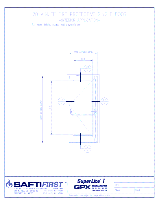 GPX Builders Series: 20 Minute Fire Protective Single Door with SuperLite I – Interior
