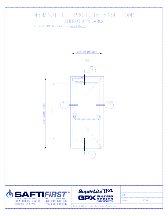 GPX Builders Series: 45 Minute Fire Protective Single Door with SuperLite II-XL 45 – Interior
