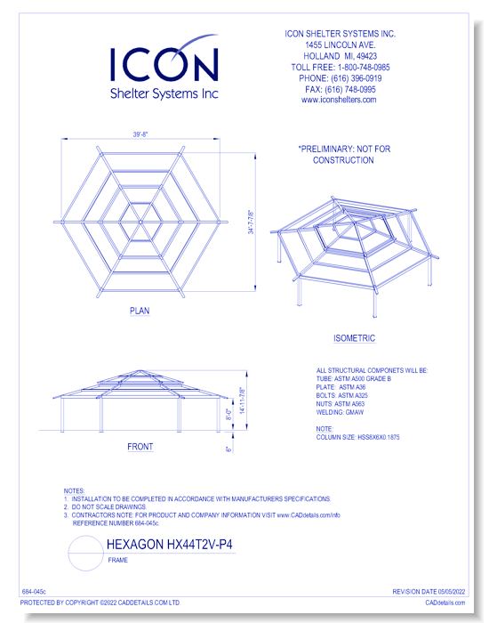 Hexagon HX44T2V-P4 - Frame