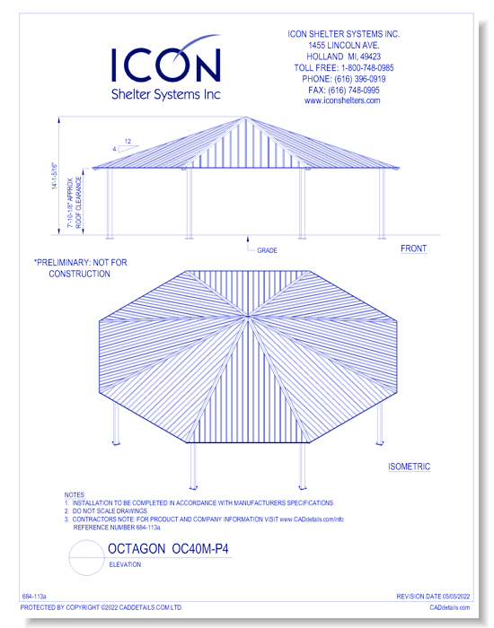 Octagon OC40M-P4 - Elevation