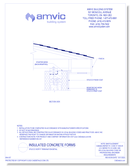 (ROF-005) Stucco Soffit Termination Detail