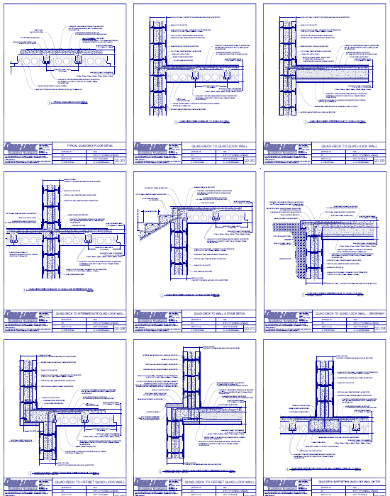 Quad-Deck Floors & Roofs: QD-200s Quad-Deck to ICF Walls