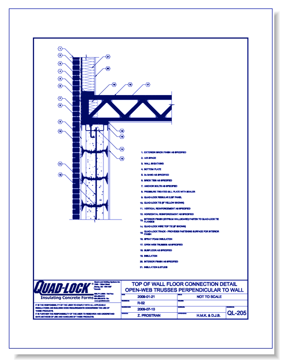 QL-205 Open-Web Trusses Perpendicular to Wall