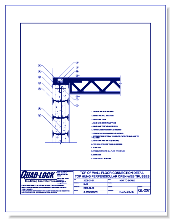 QL-207 Top Hung Perpendicular Open-Web Trusses