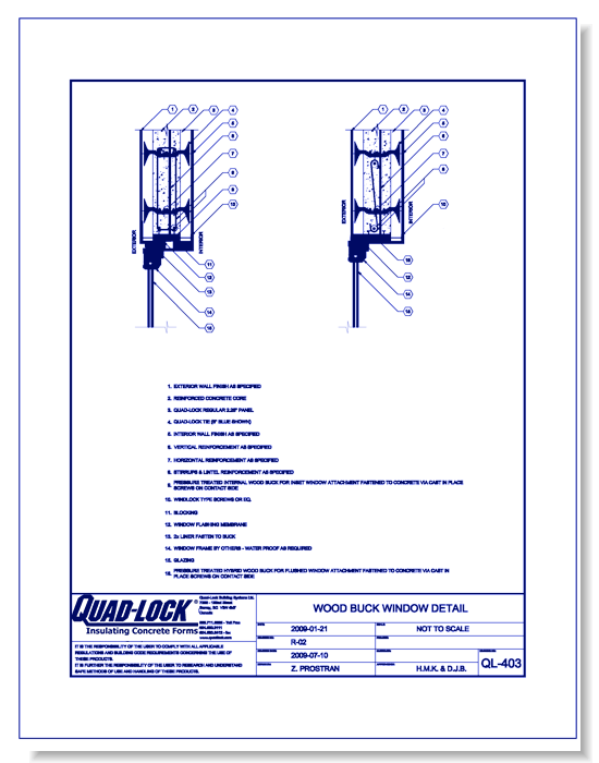 QL-403 Wood Buck Window Detail