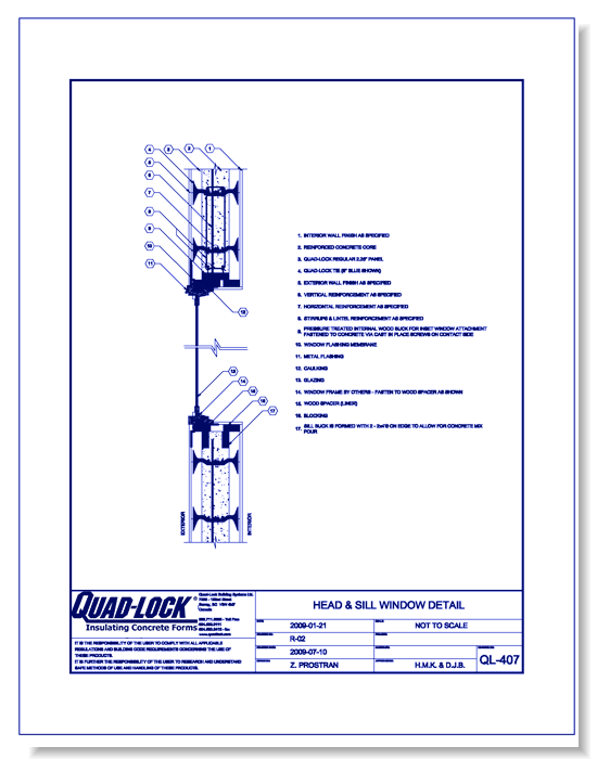 QL-407 Head & Sill Window Detail