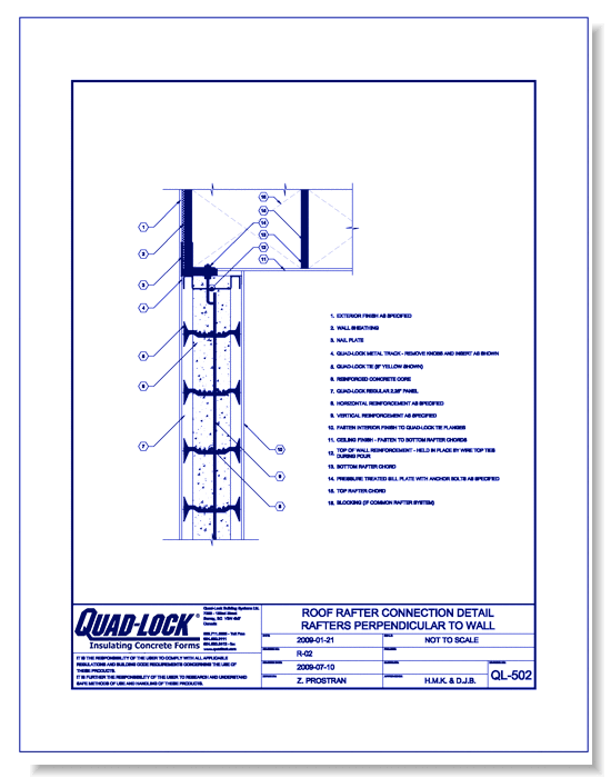QL-502 Roof Rafters Perpendicular to Wall