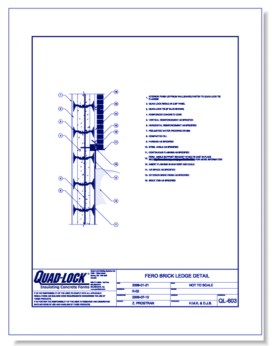 QL-603 Fero Brick Ledge Detail