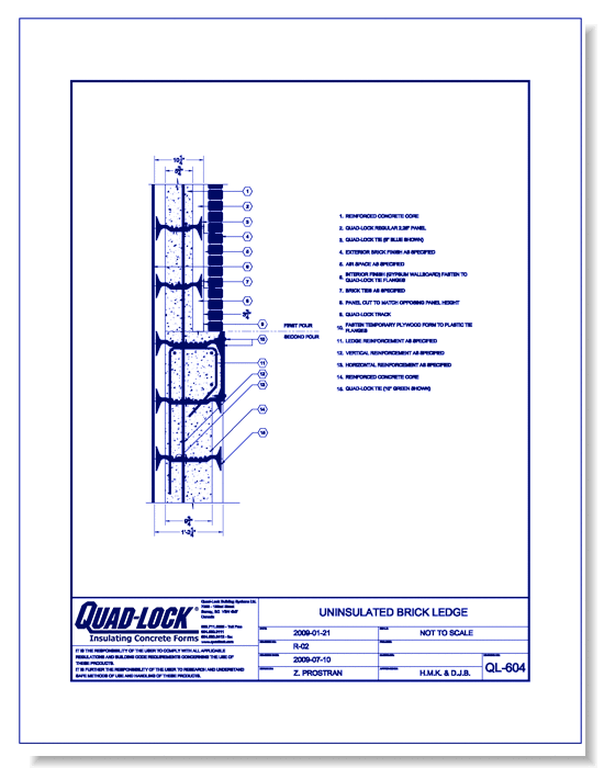 QL-604 Uninsulated Brick Ledge