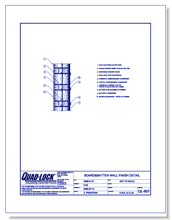 QL-607 Board & Batten Wall Finish Detail