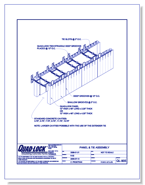 Quad-Lock Walls: QL-905 Panel & Tie Assembly
