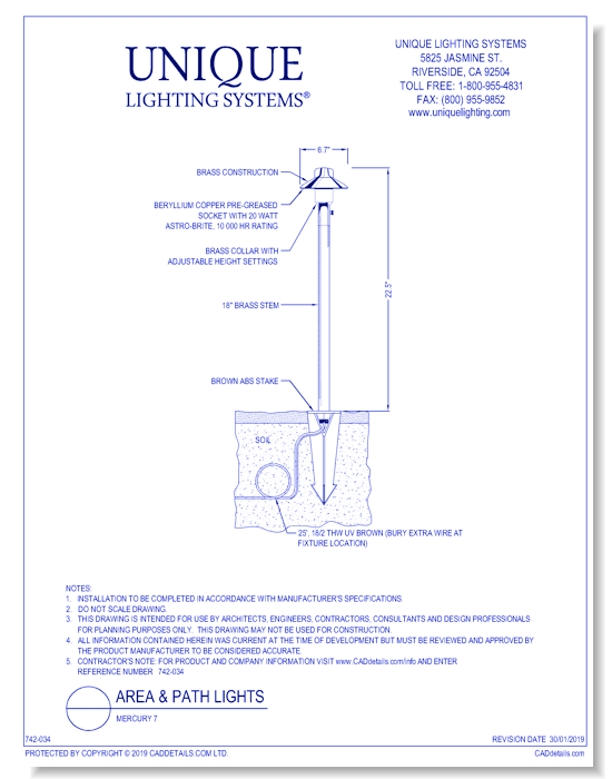 Brass Area Light: Mercury 7