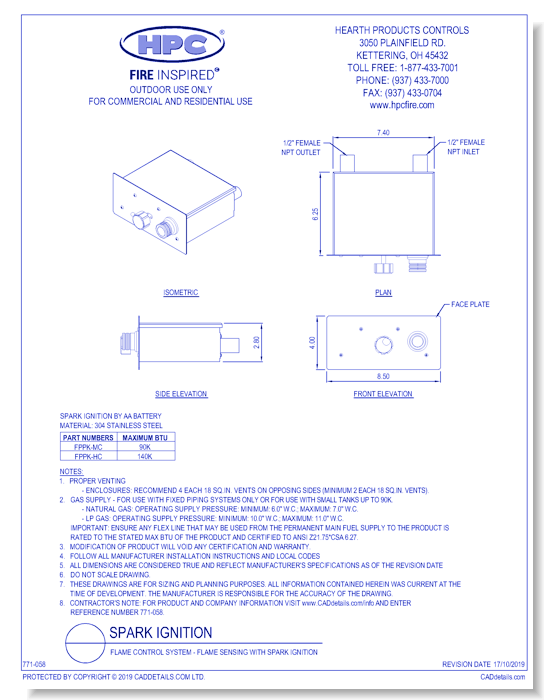 Flame Control System - Flame Sensing with Spark Ignition