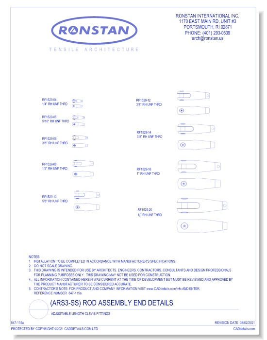 (ARS3-SS) Rod Assembly Details ( Rigging Systems )